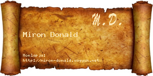 Miron Donald névjegykártya